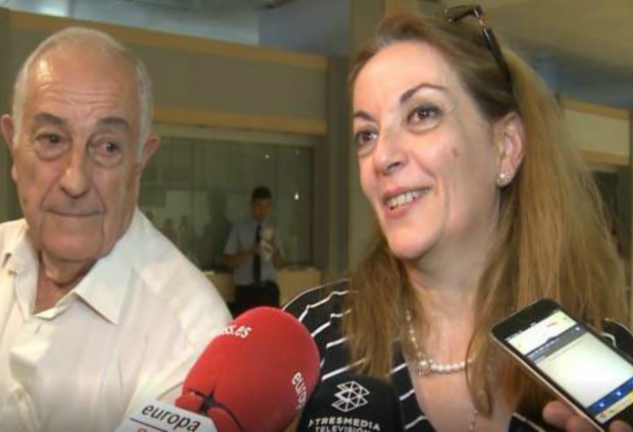 María José a su llegada al aeropuerto de Manises.
