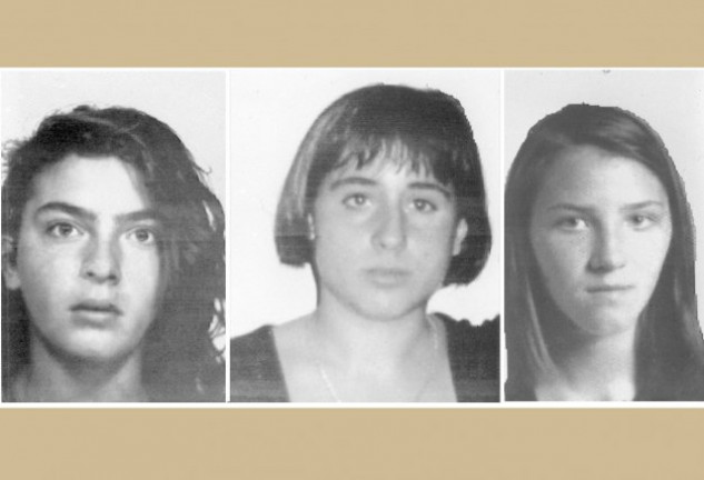 De izquierda a derecha, Míriam García, Toñi Gómez y Desirée Hernández, las tres inocentes víctimas de aquel macabro crimen.