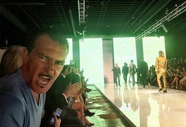 Antonio Banderas en uno de los desfiles de la Miami Fashion Week.