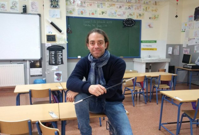 Xuxo Ruiz en su aula.