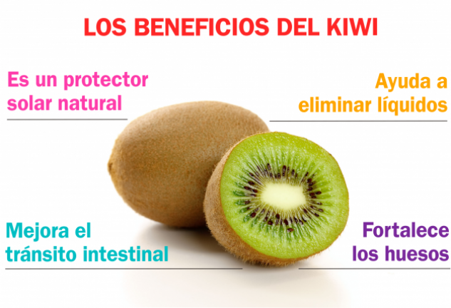 El kiwi tiene un alto contenido en vitaminas C y E.