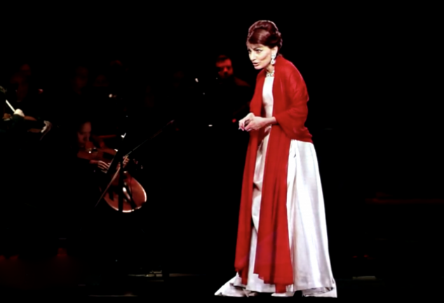 El holograma de Maria Callas durante una actuación.