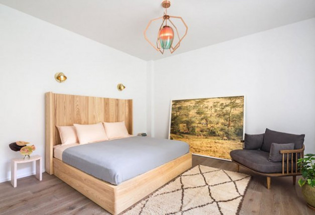 Uno de los dormitorios de la nueva casa del actor en Nueva York.