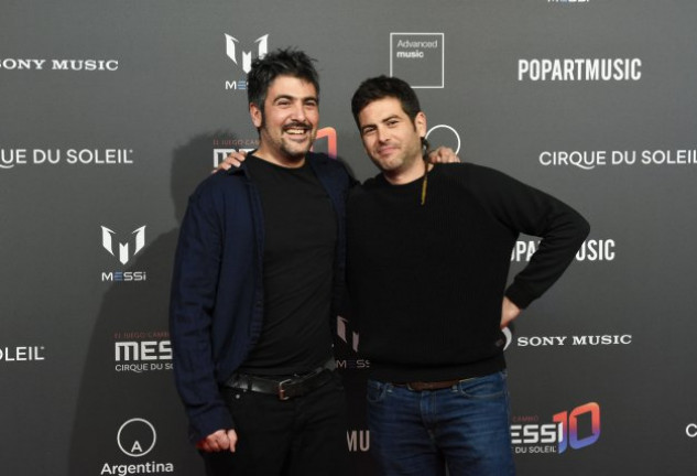 David y José Muñoz en un acto en el Camp Nou