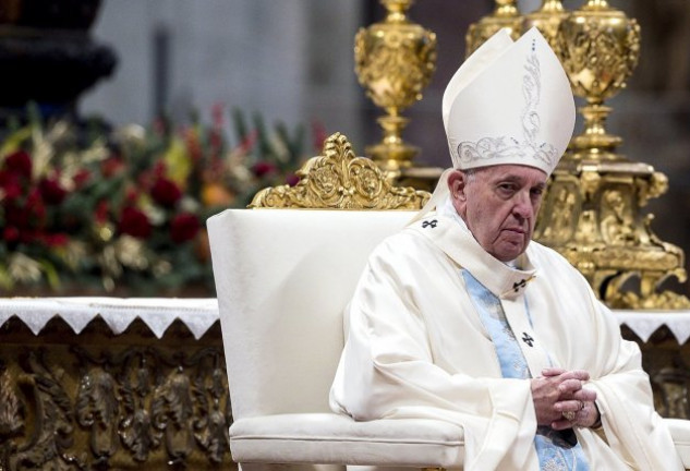 El Papa durante la última misa de 2019.