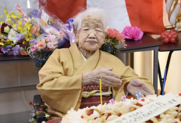 Kane Tanaka, durante la fiesta de celebración de su 117º aniversario.