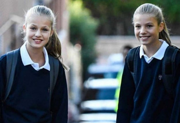 La Princesa de Asturias y la Infanta Sofía, a su primer día de colegio en 2019.