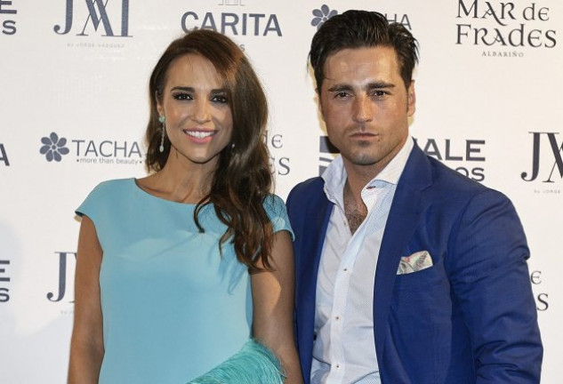 Paula Echevarría, junto a su exmarido, David Bustamente en el photocall de un desfile.