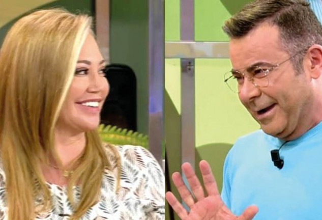 Belén Esteban y Jorge Javier Vázquez, en el momento de su reencuentro en Sálvame Diario