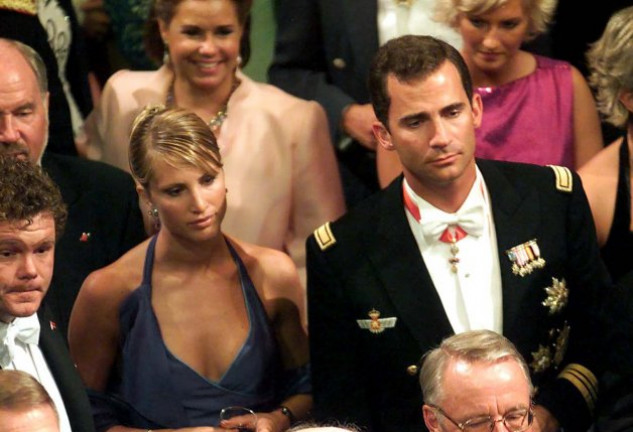 Eva, guapísima, con Felipe de Borbón durante la boda de Haakon y Mette-Marit.