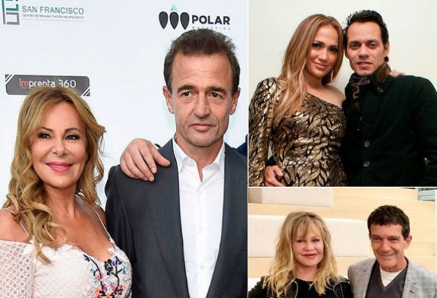 Ana Obregón y Alessandro Lequio, Jennifer Lopez y Marc Anthony y Melanie Griffith y Antonio Banderas tienen una relación estupenda aunque hace tiempo que rompieron. 