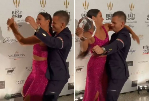 Dabiz Muñoz y Cristina Pedroche celebraron el premio ¡bailando!