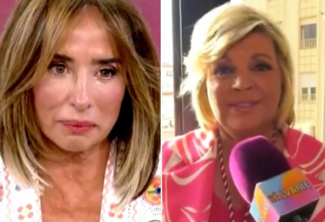 María Patiño y Terelu Campos, muy emocionadas en su conexión en Sálvame Diario (Telecinco).