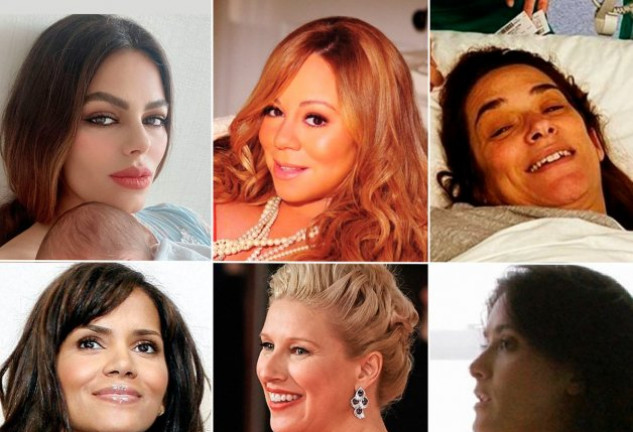 De izquierda a derecha y de arriba abajo: Marisa Jara, Mariah Carey, Toñi Moreno, Halle Berry, Anne Igartiburu y Salma Hayek. 