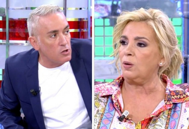 Kiko Hernández y Carmen Borrego, esta tarde en 'Sálvame Diario' (Telecinco).