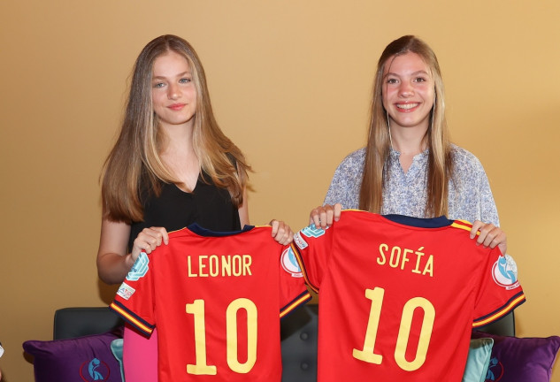 La Princesa Leonor y la Infanta Sofía en su encuentro con la selección femenina de fútbol