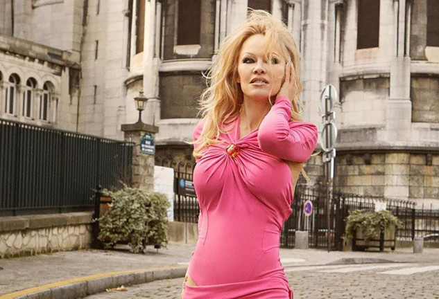 Pamela Anderson en una sesión de fotos.