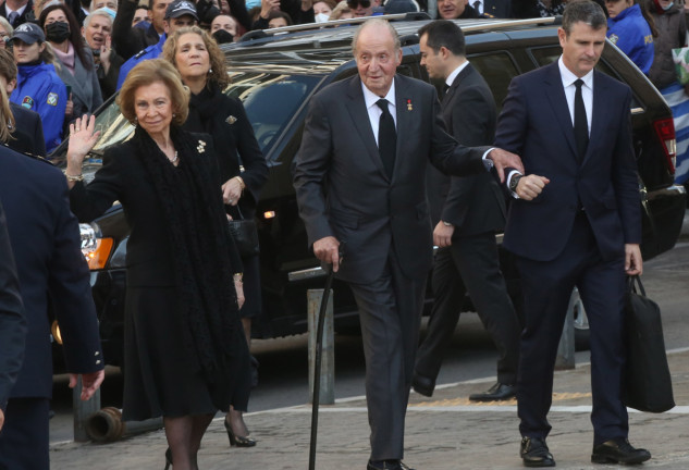 Los reyes eméritos en el funeral de Constantino de Grecia