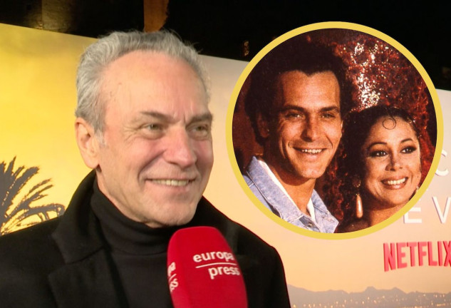 José Coronado en una imagen actual, y en otra junto a Isabel Pantoja