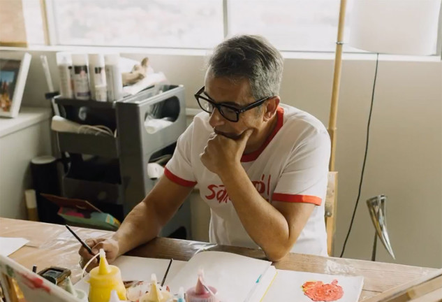 Andreu Buenafuente en su taller de pintura.