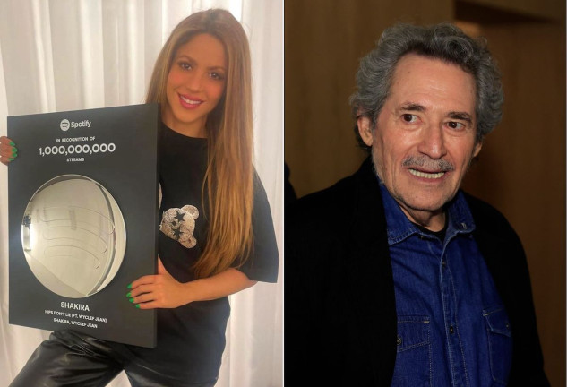 Shakira, con un premio de Spotify, en un montaje con Miguel Ríos