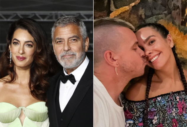 George Clooney y Cristina Pedroche con sus respectivas parejas.