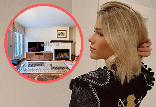 Ana Soria en un montaje con la casa que tiene su familia en venta