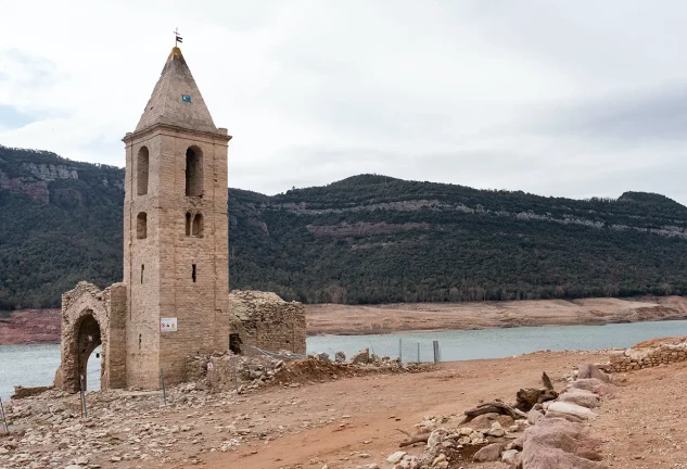 Pantano de Sau en la actualidad.