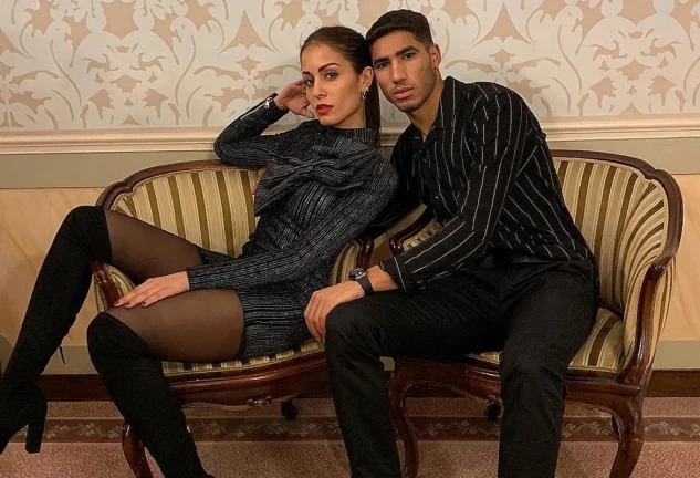 Hiba Abouk y Achraf Hakimi, en una imagen de redes sociales.