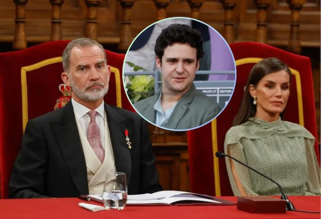 Los reyes Felipe VI y Letizia en un montaje con Froilán.