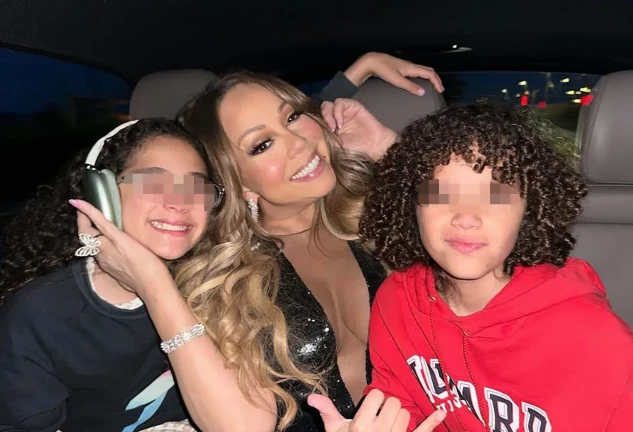 Mariah Carey con sus hijos.