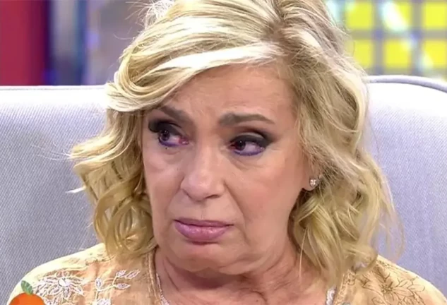 Carmen Borrego llorando en televisión.