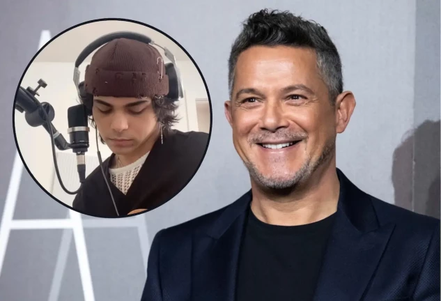 Alejandro Sanz en un montaje con su hijo Alexander