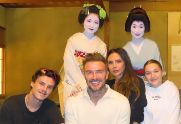 Los Beckham en Japón.