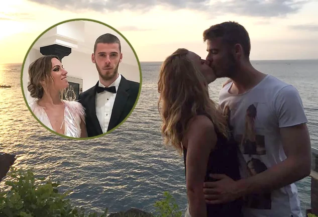 Edurne y De Gea besándose.