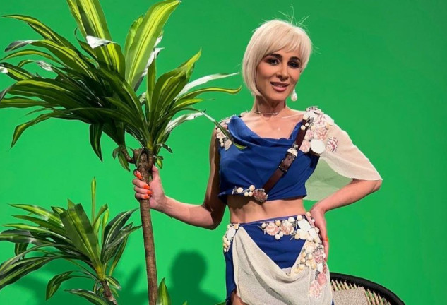 Ana María Aldón en el plató de TV.
