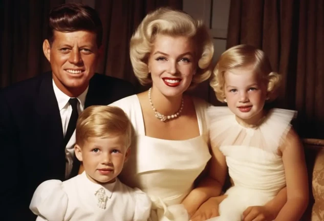 Una recreación de la familia Kennedy Monroe.
