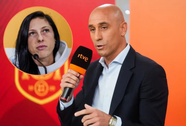 Jenni Hermoso en un montaje con Luis Rubiales