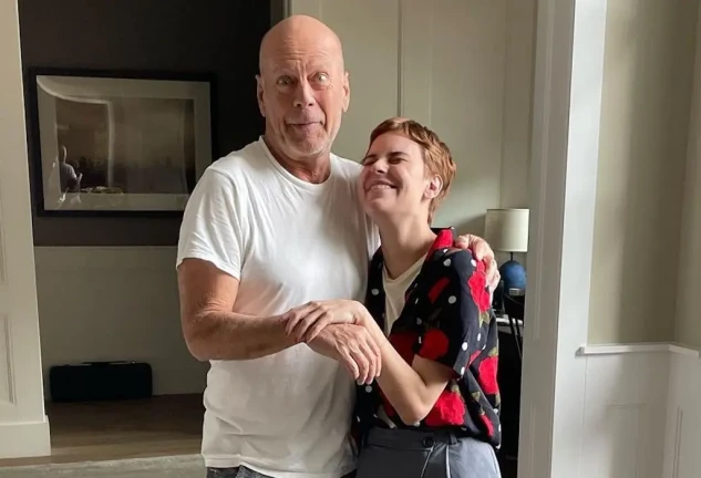 ,Tallulah Willis y su padre, el actor Bruce Willis en una imagen de redes