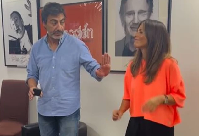 Nuria Roca y Juan del Val, ensayando para 'El Hormiguero'.