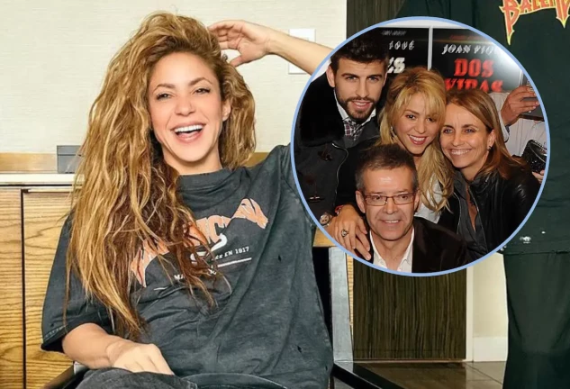 Shakira en un montaje con la familia de Piqué