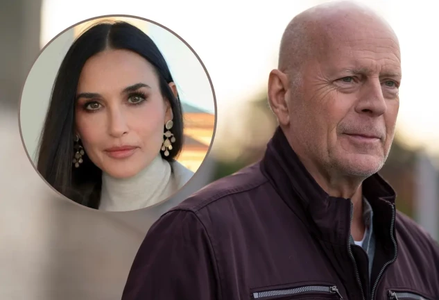 Bruce Willis en un montaje con Demi Moore.