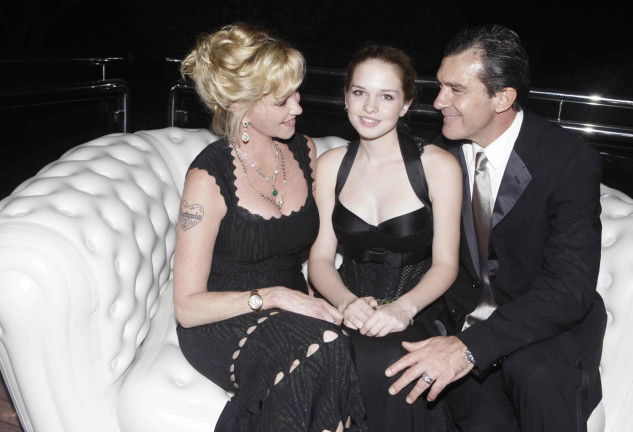 Stella del Carmen con Antonio Banderas y Melanie Griffith