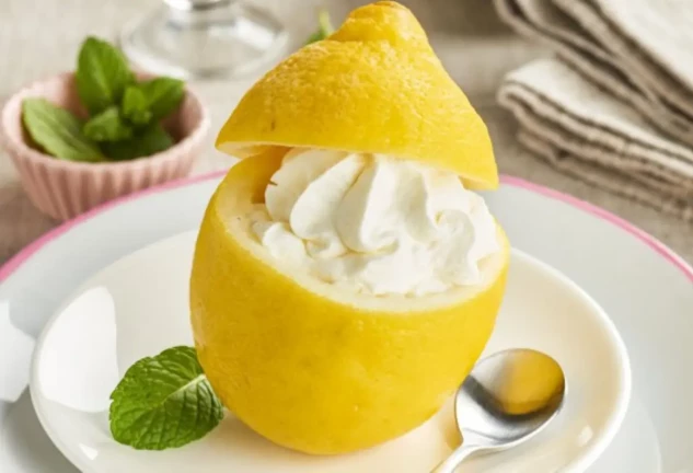 limón relleno de crema de limón