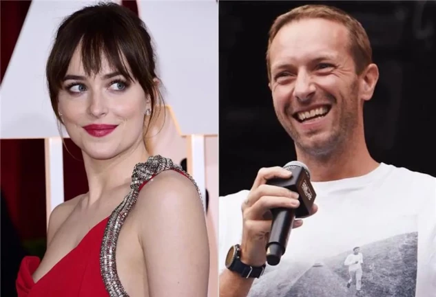 dakota johnson y Chris Martin montaje fotos