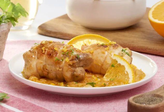 Contramuslos de pollo a la naranja