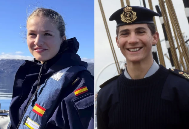 Leonor y Felipe VI a bordo del Elcano.