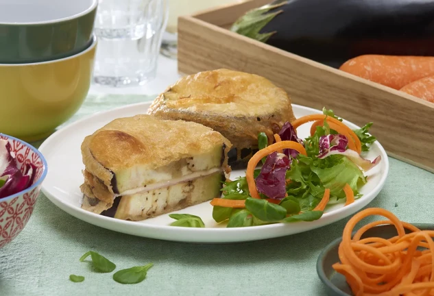 Berenjenas rebozadas con jamón y queso