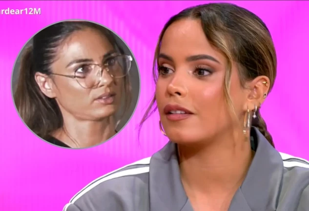 Gloria Camila Ortega en el plató de 'TardeAR' en un montaje con Gema Aldón en De viernes