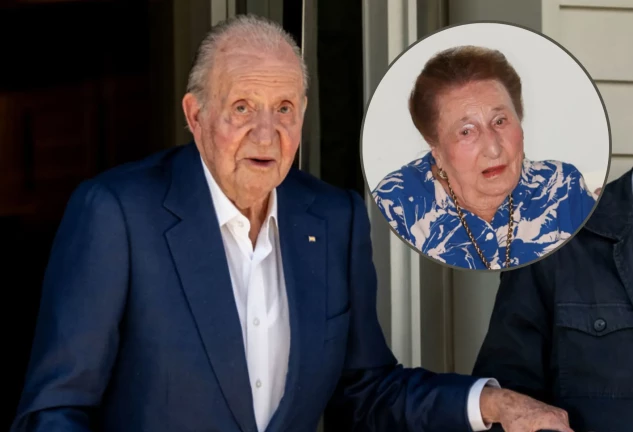 El rey Juan Carlos en un montaje con su hermana, la infanta Margarita